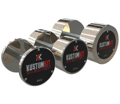 Our History 3 custom steel dumbbells